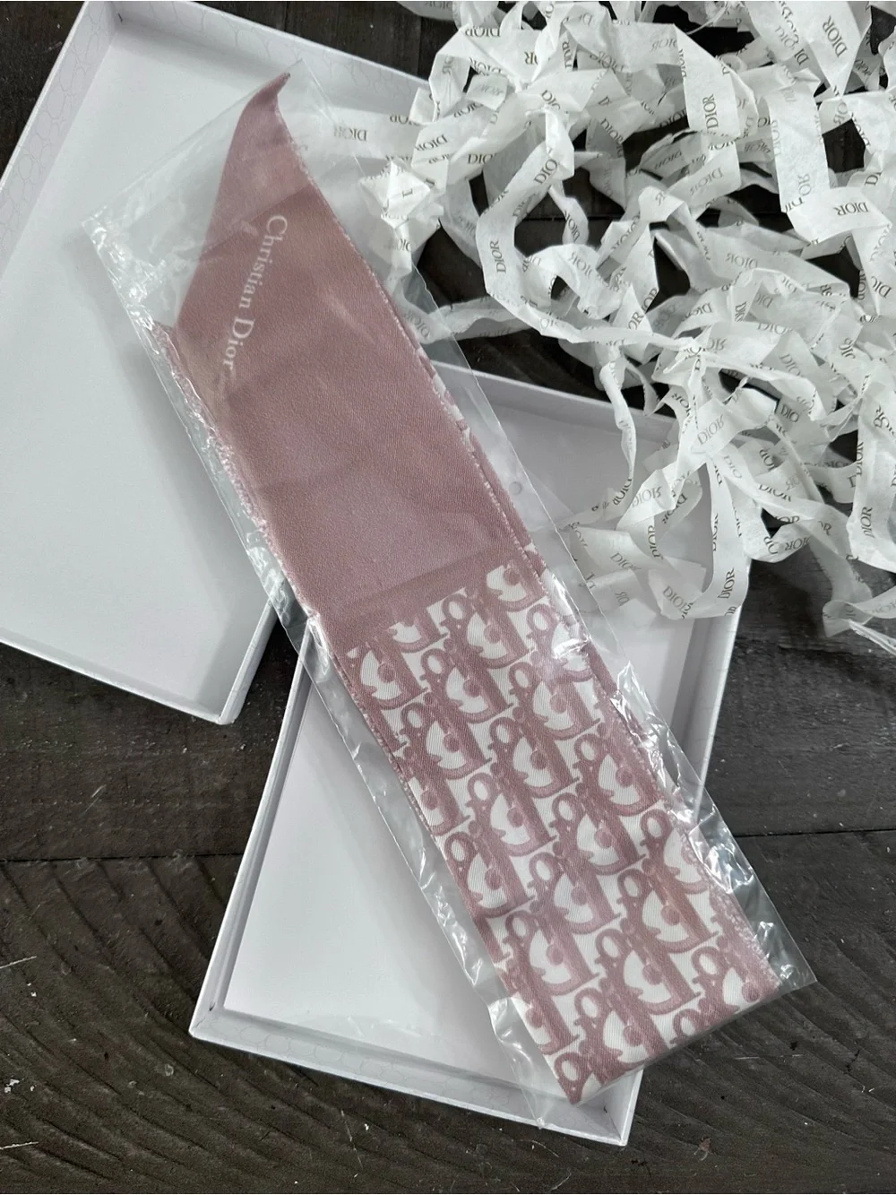 NWT DIOR MITZAH SCARF IN ROSE